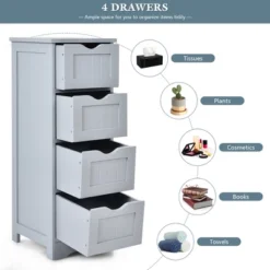 Costway Floor Storage Cabinet Bathroom Organizer Free Standing Drawers -Costway GUEST 7661529f ddc1 4d06 9fac fbeb31ce4ee9