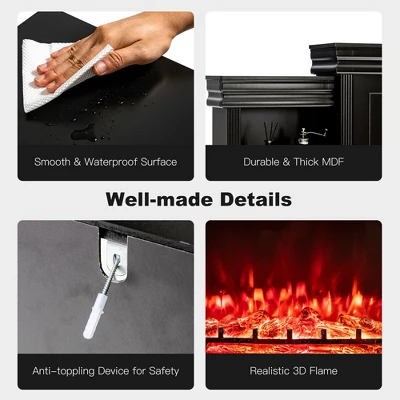 Costway 70'' Fireplace TV Stand Media W/ 28.5'' 750W/1500W Electric Fireplace 11 Costway 70'' Fireplace TV Stand Media W/ 28.5'' 750W/1500W Electric Fireplace - Image 9