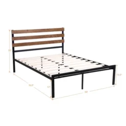 Costway Twin Size Metal Platform Bed Frame Mattress Foundation Wooden Headboard -Costway GUEST 76abcdde 400f 49e2 a202 866ab3ef0fa4