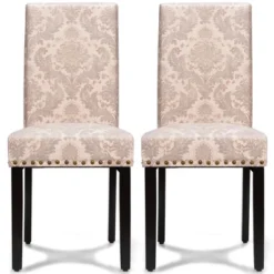 Costway Set Of 2 Fabric Dining Chairs Upholstered With Nailhead Trim -Costway GUEST 76bf4bc3 2bc6 4f5b ba23 62a388ab3722