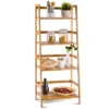 Costway Multifunctional 4 Shelf Bamboo Bookcase Ladder Plant Flower Stand Rack Storage -Costway GUEST 76d3e033 e4c3 4c11 981a ba504c39ce87