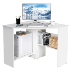 Costway Corner Computer Desk Triangle Writing Workstation W/ Storage Shelf WhiteBlack 24 Costway Corner Computer Desk Triangle Writing Workstation W/ Storage Shelf WhiteBlack -Costway GUEST 76dba945 3d0b 429e 8cda a1a5edc4f5c8