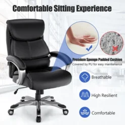 Costway 400LBS Big & Tall High Back Adjustable Swivel Leather Office Chair 16 Costway 400LBS Big & Tall High Back Adjustable Swivel Leather Office Chair -Costway GUEST 76eb7603 f301 4bf7 bdb8 c2b0dc13e9f0