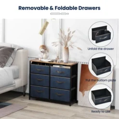 Costway 6-Drawer Dresser Organizer Closet Storage Cabinet With Foldable Fabric Drawer -Costway GUEST 772bb921 f068 4f72 b854 163b2180aed2
