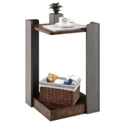 Costway 2 Tier Sofa Side End Table W/Storage Shelf For Small Spaces Living Room Bedroom -Costway GUEST 7773d596 10a4 416b bbb7 c109dcaf464e