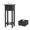 Costway 2PCS 2 Tier End Bedside Sofa Side Table With Drawer Shelf Acacia Wood Nightstand Black -Costway GUEST 77f8b766 29c7 4a7e 8dd7 fcd127e3282d