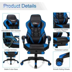 Costway Office Computer Desk Chair Gaming Chair Adjustable Swivel W/Footrest -Costway GUEST 78104cd0 bc28 42ea 83ea 57c47eb4ebcf