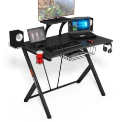 Costway Gaming Desk Computer Desk PC Table Workstation With Headphone Hook & Cup Holder -Costway GUEST 7827d44a 4cd4 41df a64b a049168c092c