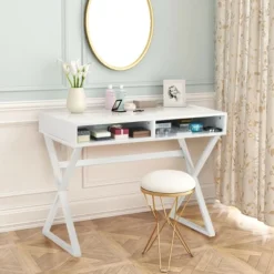 Costway Modern Computer Desk Writing Desk Makeup Vanity Table Storage 13 Costway Modern Computer Desk Writing Desk Makeup Vanity Table Storage -Costway GUEST 7866f124 4ce2 42e1 b9e3 48536c2da7ed