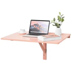 Costway Wall-Mounted Drop-Leaf Table Folding Kitchen Dining Table Desk Space Saver White/Pink/Coffee/Black -Costway GUEST 7897dfab 4aa2 42f8 b11b 0360eaea2bff