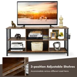 Costway 3-Tier TV Stand For TV's Up To 65'' Entertainment Media Center W/Storage Basket -Costway GUEST 7960ade1 8c68 45ba a0cf 5fc66db7eb44