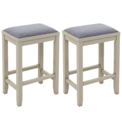 Costway Set Of 2 Upholstered Bar Stools Wooden Counter Height Dining Chairs -Costway GUEST 796ce782 f084 40ec b567 9c4e78cb8f19