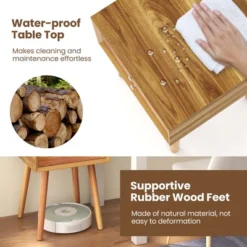 Costway End Table W/Drawers And Storage Wooden Mid-Century Accent Side Table Multipurpose For Bedroom, Living Room Home Furniture Nightstand -Costway GUEST 797d97e3 f5f6 47fd 8b5c 20149f17f171