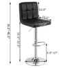 Costway Adjustable Armless Bar Stool Swivel Kitchen Counter Bar Chair PU Leather Black -Costway GUEST 7a1e192b d863 4845 a1bd 2faa6922fb7c