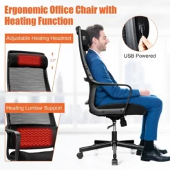 Costway Adjustable Mesh Office Task Chair Heating Lumbar Support Headrest GreyBlack -Costway GUEST 7a476a6d b820 4d58 a80c 9cbd832238fc