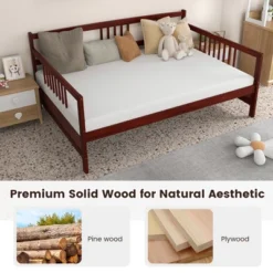 Costway Full Size Daybed Frame Solid Wood Sofa Bed For Living Room Bedroom White/Cherry 20 Costway Full Size Daybed Frame Solid Wood Sofa Bed For Living Room Bedroom White/Cherry -Costway GUEST 7aa5b155 b325 4589 84ce 27b829dc49f3