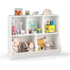 Costway 5-Cubby Kids Toy Storage Organizer Wooden Bookshelf Display Cabinet Natural/White 23 Costway 5-Cubby Kids Toy Storage Organizer Wooden Bookshelf Display Cabinet Natural/White -Costway GUEST 7abba8aa da26 4d58 abd6 231e6365a78c