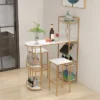 Costway 3 PCS Bar Table Set 2 Stools Storage Shelves Glass Holder Wine Rack Space Saving -Costway GUEST 7ad7a901 d767 41f2 b3b1 fd08394fbcd5