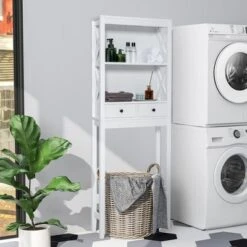 Costway Over The Toilet Storage Rack Bathroom Space Saver With 2 Open Shelves & Drawers -Costway GUEST 7ae1b757 81c7 4199 95c7 248f9c18d7f2