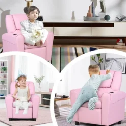 Costway Kids Recliner Armchair Children's Furniture Sofa Seat Couch Chair W/Cup Holder Pink -Costway GUEST 7b267182 d2cd 420e 9594 08589cfc1d16