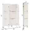 Costway 4 Panel Folding Room Divider Screen W/3 Display Shelves 5.6 Ft Tall WhiteNatural -Costway GUEST 7b32d2c9 d245 4a76 ae18 1c664fee82d3