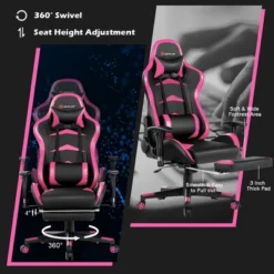 Costway Office Massage Gaming Chair Reclining Swivel Racing With Footrest -Costway GUEST 7b43ada0 750d 4cdb adb1 9c4a30570ed3