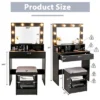 Costway Vanity Table Set With Lighted Mirror 8 LED Bulbs Large Drawer Cushion Stool -Costway GUEST 7b5b934c 4415 4c86 8461 9331ac56d46e
