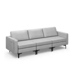 Costway Modern Modular 3-Seat Sofa Couch W/ Side Storage Pocket & Metal Leg -Costway GUEST 7b5c300d d6e6 4e9f a80e 8a33a6d4dd22