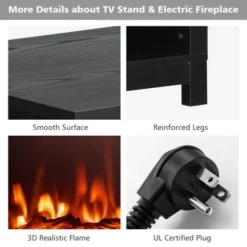 Costway 58'' 2-Tier Fireplace TV Stand W/18'' 1400W Electric Fireplace 65'' 22 Costway 58'' 2-Tier Fireplace TV Stand W/18'' 1400W Electric Fireplace 65'' -Costway GUEST 7b79c6ce 65dd 42b6 a109 b573d11c9cee