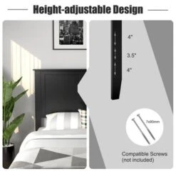 Costway Full Wood Headboard Flat Panel Pre-drilled Holes Height Adjustment -Costway GUEST 7b881e81 ed48 4853 bcc9 1ce2e97dc39d