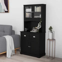 Costway 67'' Storage Cabinet Closet Kitchen Pantry Cupboard With Adjustable Shelves Black/White -Costway GUEST 7b92f3e2 d5b6 4a24 abe2 b85ad1410b68