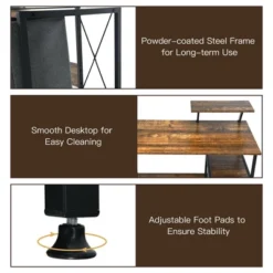 Costway Computer Desk Writing Workstation Home Office W/ Movable Storage Rack & Shelf -Costway GUEST 7bc5cbe8 0027 4f46 b931 46dd49878926