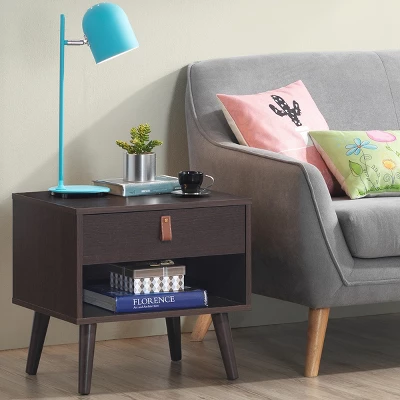 Costway Nightstand Sofa Side End Table Bedside Table Drawer Storage 4 Costway Nightstand Sofa Side End Table Bedside Table Drawer Storage - Image 2