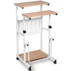 Costway Height Adjustable Computer Standing Desk W/wheels & Footrest -Costway GUEST 7c4b0795 6818 4846 a8e9 e880f0ec6cf5