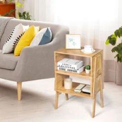 Costway Set Of 2 Bamboo Nightstand Stackable Sofa Table Bedside Table With Storage Shelf 13 Costway Set Of 2 Bamboo Nightstand Stackable Sofa Table Bedside Table With Storage Shelf -Costway GUEST 7c517502 6343 47e5 ab72 42efd05c7722