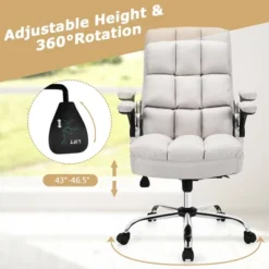 Costway High Back Big & Tall Office Chair Adjustable Swivel W/Flip-up Arm -Costway GUEST 7c8b0e43 547b 4191 893b 8d5a293ad2ba
