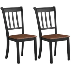 Costway Set Of 2 Wood Dining Chair High Back Kitchen Whitesburg Side Chair BlackWhite -Costway GUEST 7d5ceb62 ea91 493c b87a 78ae743ae79c