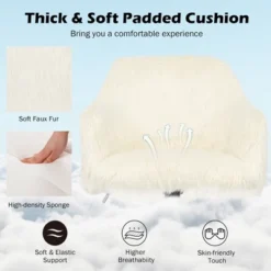 Costway Synthetic Swivel Office Chair Adjustable Task Chair Fluffy Vanity Chair 14 Costway Synthetic Swivel Office Chair Adjustable Task Chair Fluffy Vanity Chair -Costway GUEST 7dba23a1 9feb 4938 bec0 e7558c5b73a3