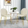 Costway Set Of 2 Velvet Accent Chairs Dining Side Chairs W/Gold Metal Legs Pink/Beige/Green/Grey -Costway GUEST 7dd010d2 c9bd 4c9b 9b8c 76046e7fe870