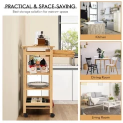 Costway Rolling Kitchen Island Utility Trolley Cart W/Drawer & Wine Rack -Costway GUEST 7de7a596 2ceb 4434 95d2 ec7a7b28ee51