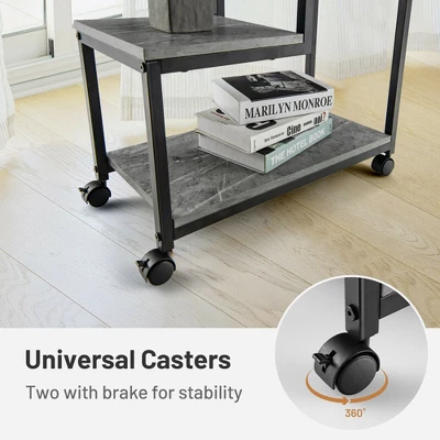Costway 3 Tier Side Table With Casters Mobile End Table Storage For Living Room Bedroom 9 Costway 3 Tier Side Table With Casters Mobile End Table Storage For Living Room Bedroom - Image 7
