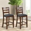 Costway Set Of 2 Barstools Counter Height Chairs W/Fabric Seat & Rubber Wood Legs -Costway GUEST 7e228d6f dc38 4344 acb1 2094a403556f