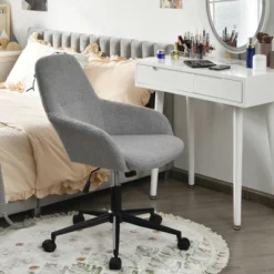 Costway Linen Accent Office Chair Adjustable Rolling Swivel Task Chair W/Armrest -Costway GUEST 7e4a88e6 4f89 4cd3 b283 e12c89cb1d18