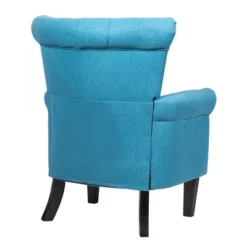 Costway Modern Tufted Upholstered Single Sofa W/ Rubber Wood Legs Blue GreyBeige -Costway GUEST 7e69432c 6043 4d55 b7dd 076b1fe4fbd5