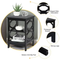 Costway 3-tier Nightstand Sofa Side End Accent Table Storage Display Shelf WhiteBlackEspressoGrey -Costway GUEST 7e81bf20 d0b6 40a1 ae3c f96b8f1f0d3c