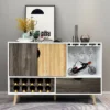 Costway Mid-Century Buffet Sideboard Wooden Storage Cabinet W/ Wine Rack & Glass Holder -Costway GUEST 7e88ae7b d66d 49c9 8133 b66559a94ac9