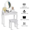 Costway Bedroom Wooden Mirrored Makeup Vanity Set Stool Table Set White 5 Drawers -Costway GUEST 7eb65a53 bd90 435b 9f26 a52ac490c220