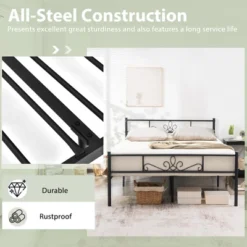 Costway Twin/Queen/Full Metal Platform Bed Frame With Headboard And Footboard No Box Spring Needed 19 Costway Twin/Queen/Full Metal Platform Bed Frame With Headboard And Footboard No Box Spring Needed -Costway GUEST 7efcd628 8779 44dd a54e e7e61de82293