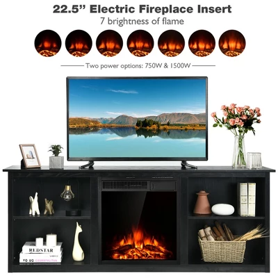 Costway 70'' 2-Tier TV Fireplace Stand W/22.5'' Electric Fireplace Up To 75'' 10 Costway 70'' 2-Tier TV Fireplace Stand W/22.5'' Electric Fireplace Up To 75'' - Image 8