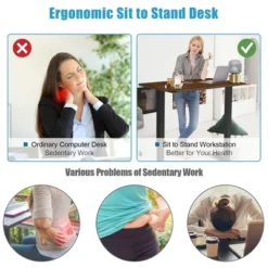 Costway 48'' Electric Standing Desk Height Adjustable W/ Control Panel & USB Port RusticWalnut -Costway GUEST 7f11fbad 9535 4f6b 8e10 9adb36aa6ceb